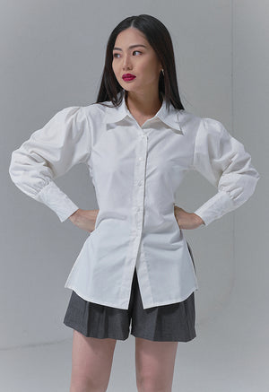 Beth Long Sleeve Shirt - White