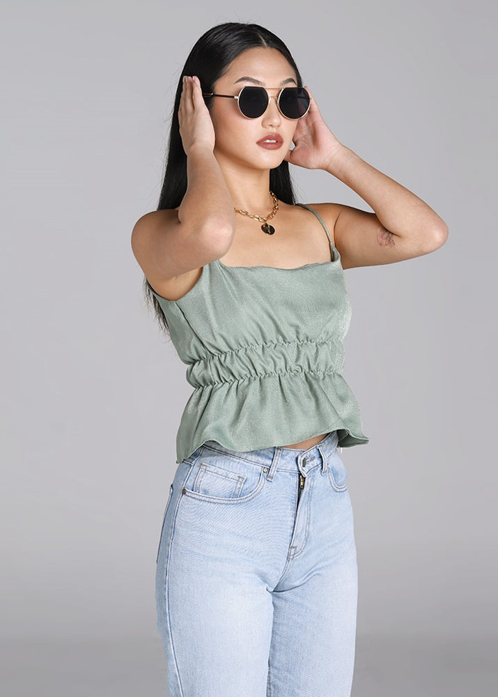 
            
                Load image into Gallery viewer, Le Marche Babydoll Cropped Top
            
        
