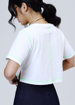 WSQ Neon Culture Oversized Cropped Tee