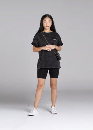 No Time For Romance Washed Oversized Tee