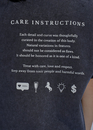 Care Instructions Oversized Tee
