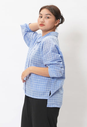 
            
                Load image into Gallery viewer, Millie Oversized Shirt Blue
            
        