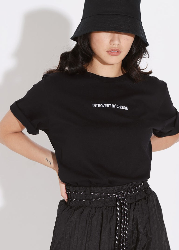 WSQ Introvert by Choice Embroidered Tshirt