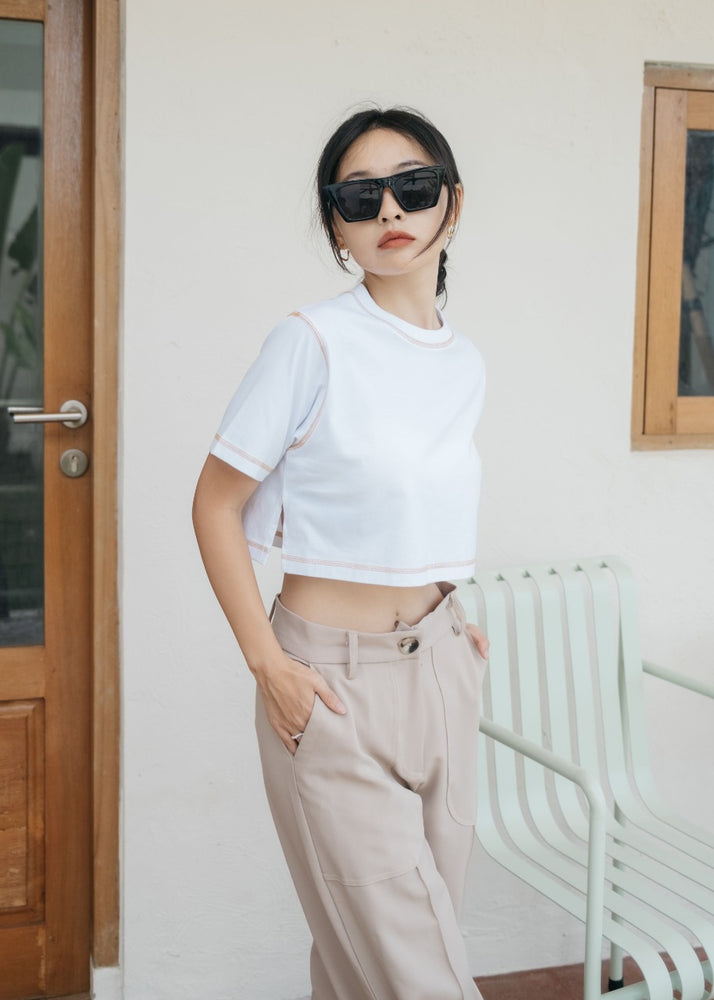 
            
                Load image into Gallery viewer, Neon Cropped Tee White Coffee
            
        