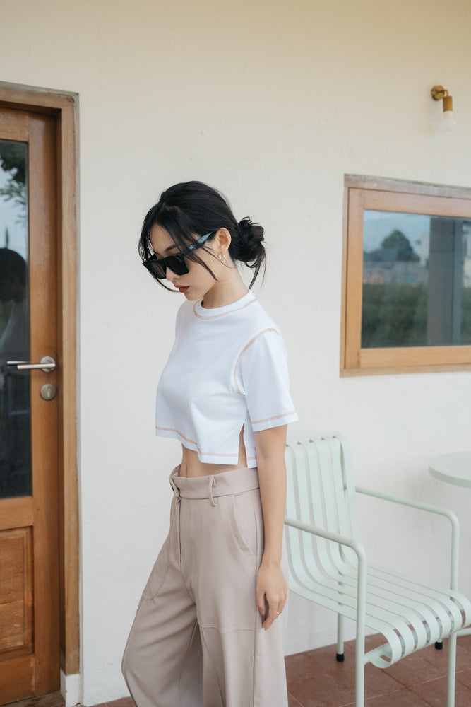 
            
                Load image into Gallery viewer, Neon Cropped Tee White Coffee
            
        